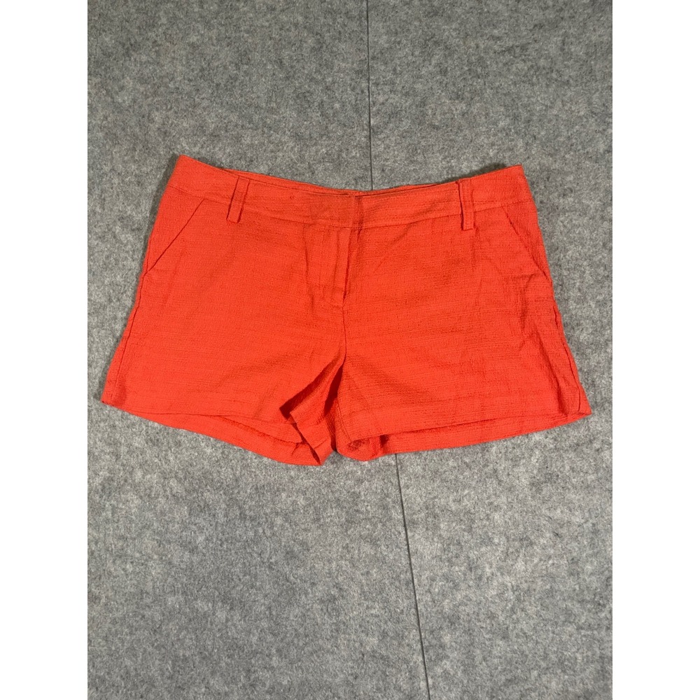 Mossimo Womens Textured Cotton Rayon Shorts Orange Red Size 12 Casual Summer